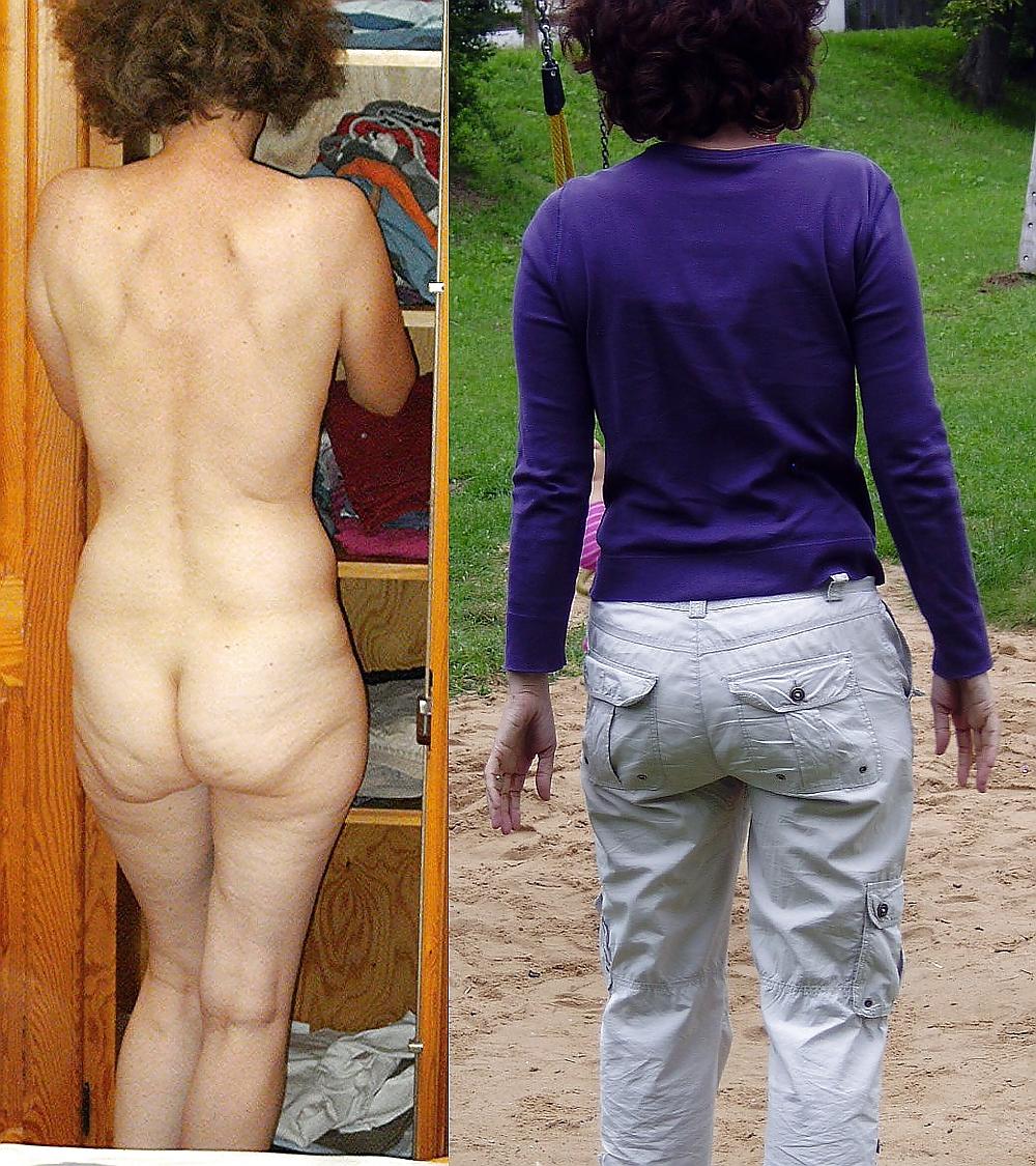 21P Hairy big ass MILF Clothed & Undressed