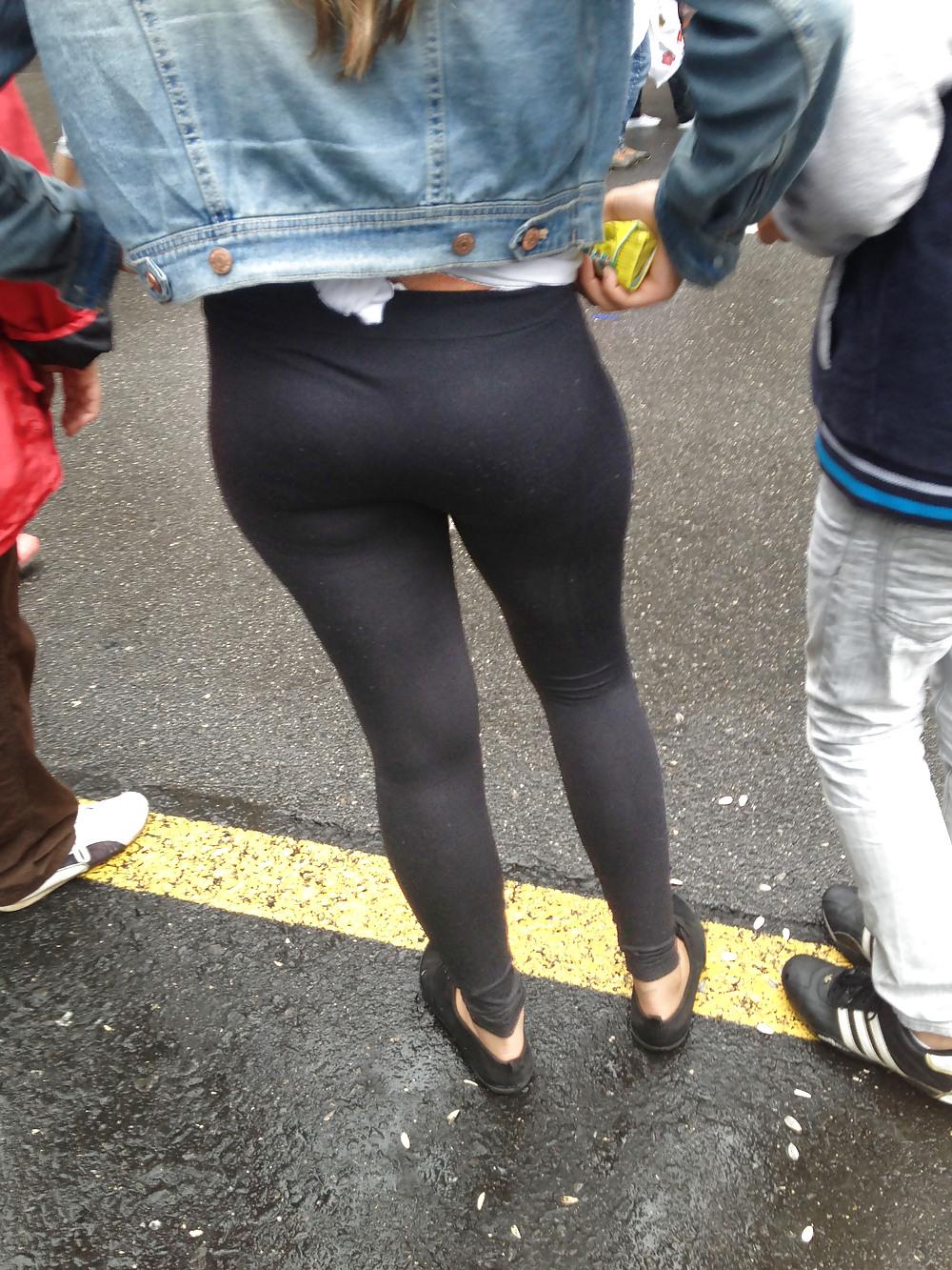 15P Candid teens leggings -  ass street 1