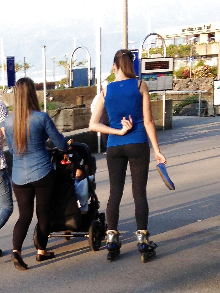 15P Candid teens leggings -  ass street 1