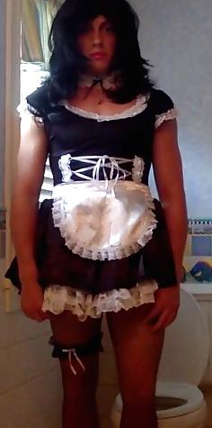 20P Sissy Maid Big Cock Dildo Session Crossdresser