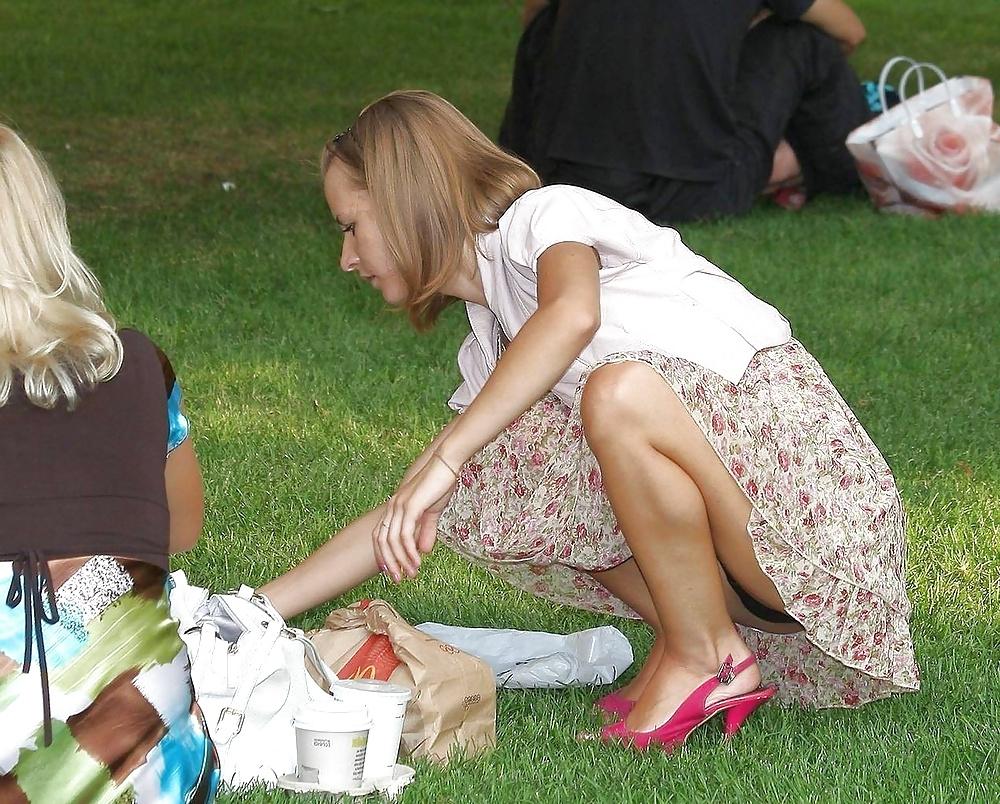 25P Voyeur candid upskirt leggy  street walkers