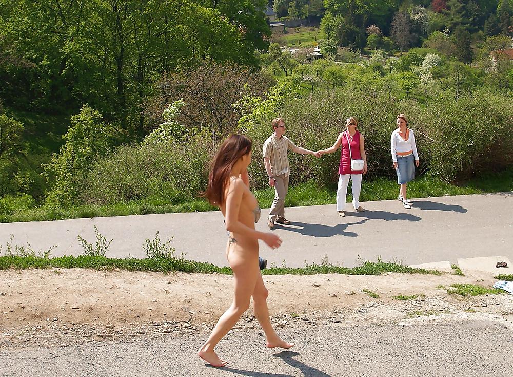 25P Nude wife walking in the streets