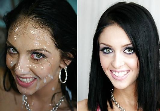 23P Before and after cum and facials.