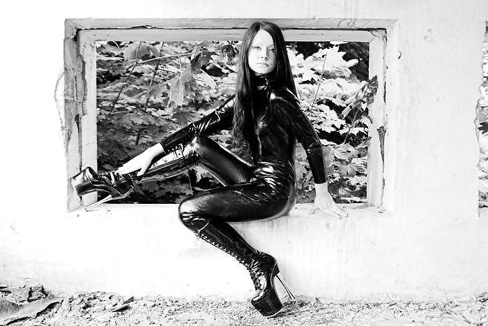 12P Me in my latex catsuit, boots and new hairstyle