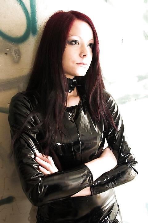 12P Me in my latex catsuit, boots and new hairstyle