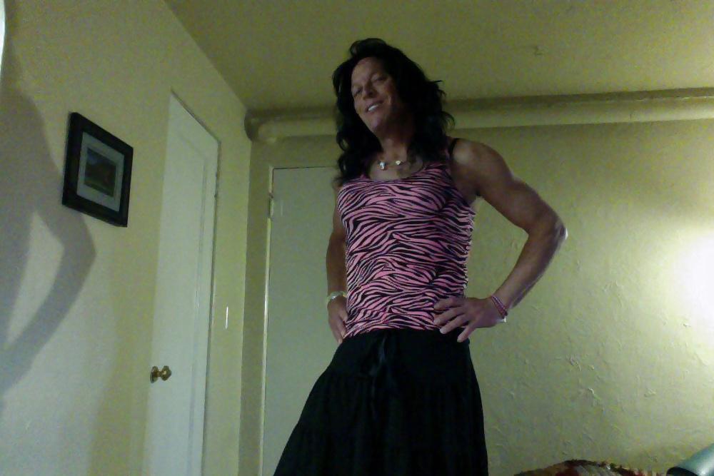 10P Crossdresser Lisa Love lounging at home