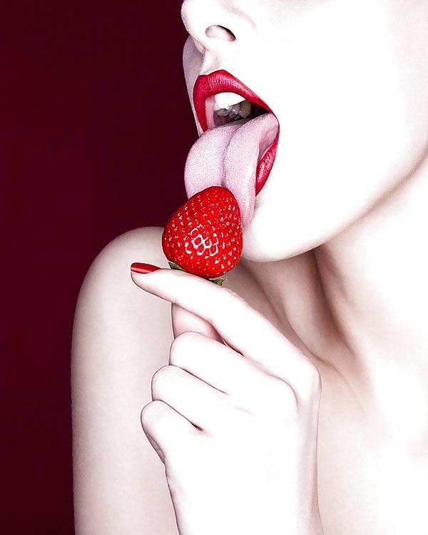 9P Strawberries cherries and an angel's kiss in spring  ....