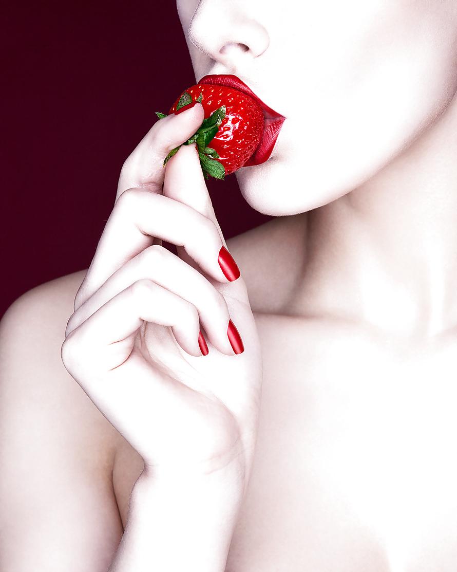 9P Strawberries cherries and an angel's kiss in spring  ....