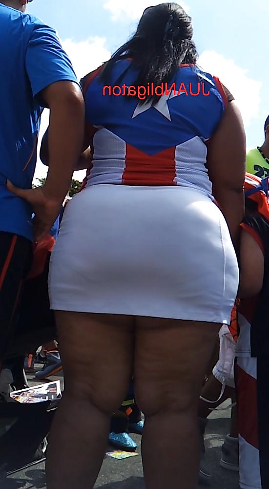 7P HUGE Fat Big BOOTY Rican MILF VOYEUR cellulite skirt!
