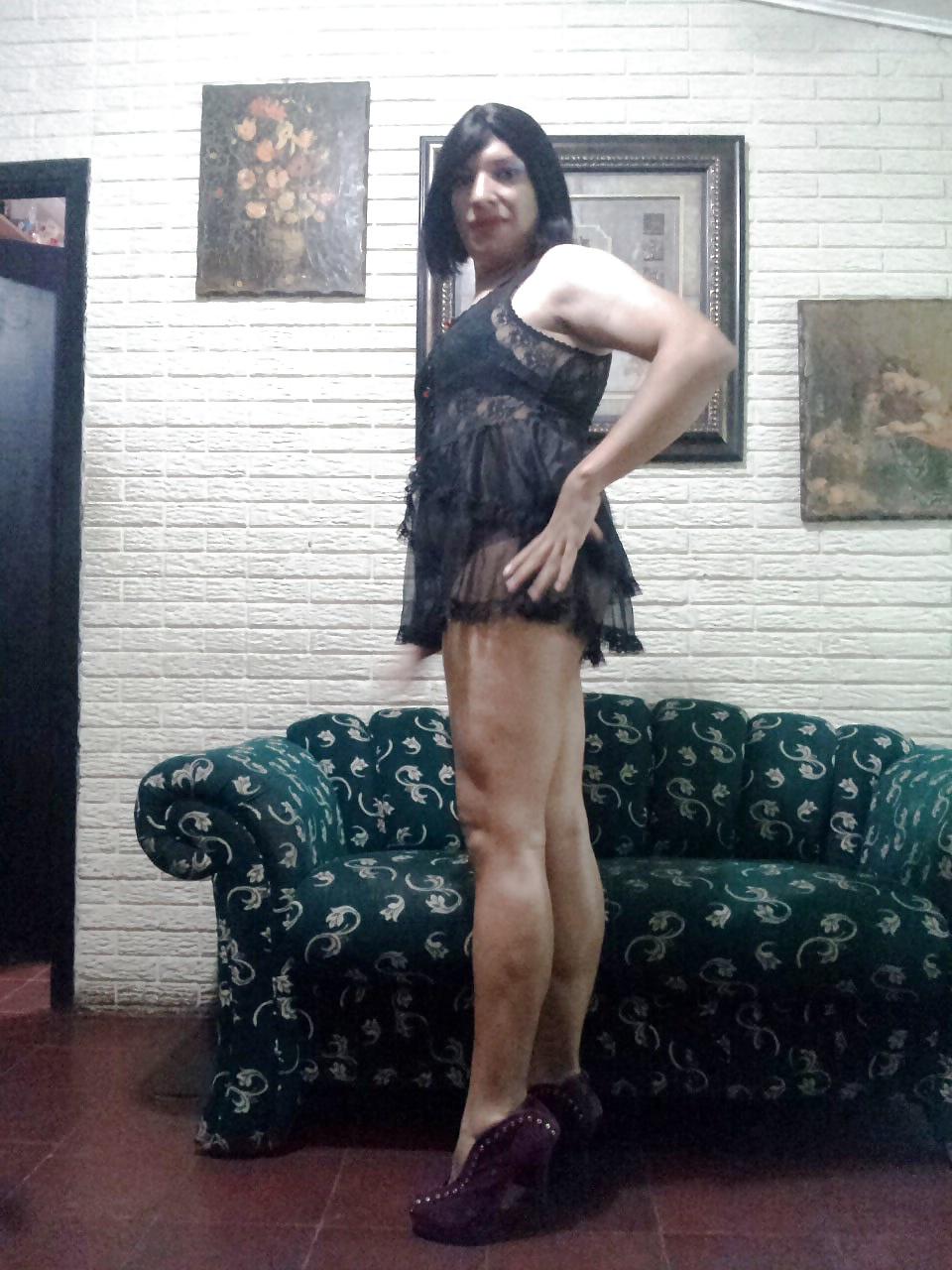 11P Sexy crossdresser posing