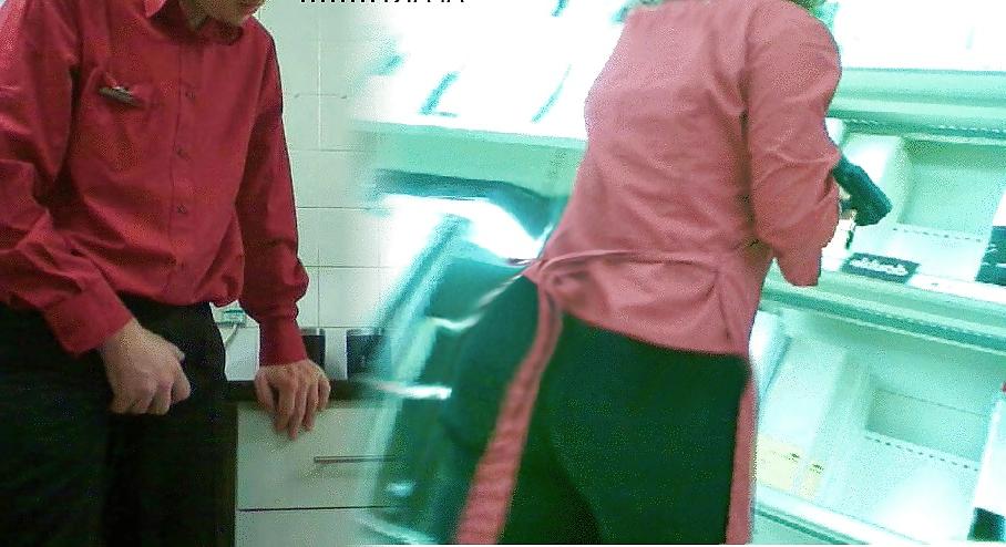 10P Milf co worker with big ass in tight trousers and jeans