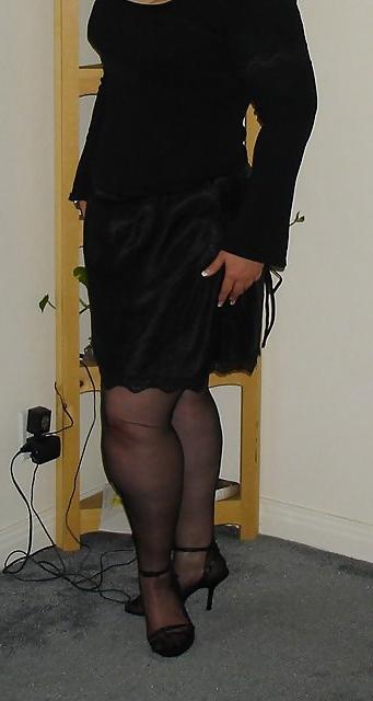 6P Football night stockings heels nylons