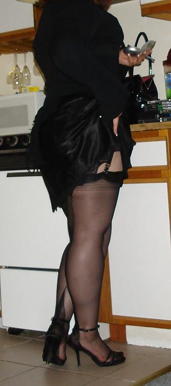 6P Football night stockings heels nylons