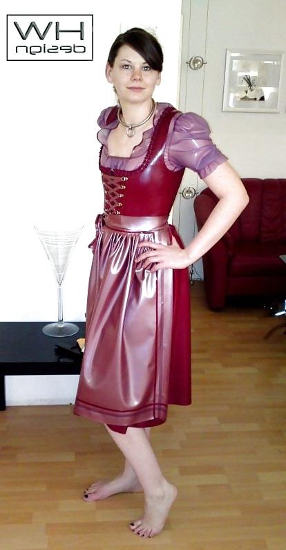 25P German latex dirndl