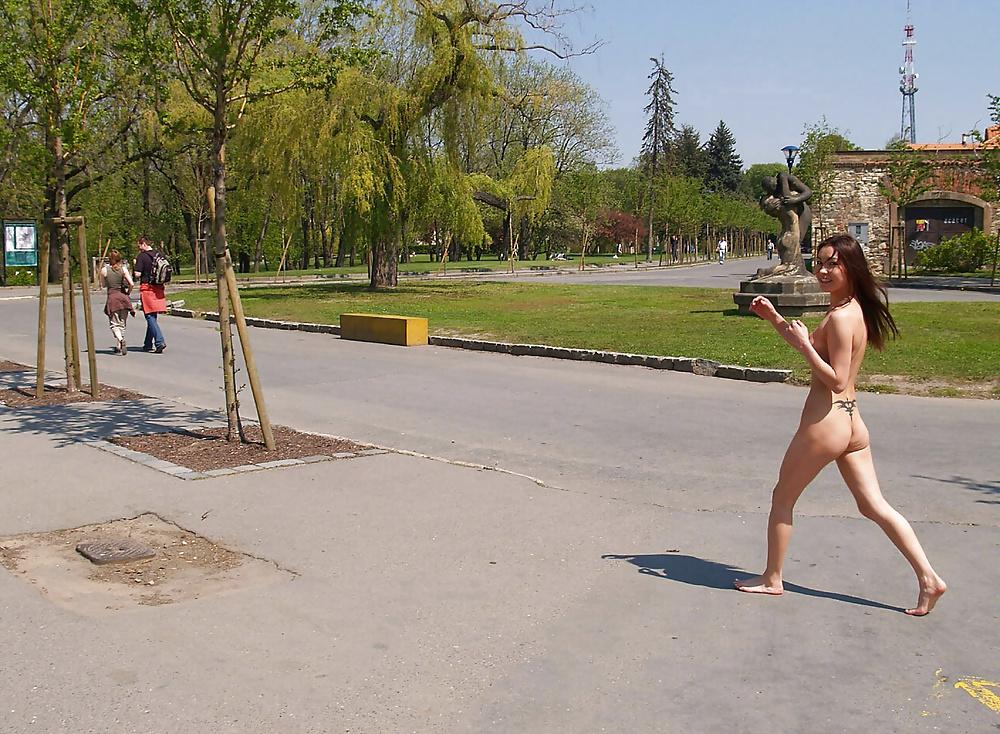 23P Wife naked and barefoot in the street