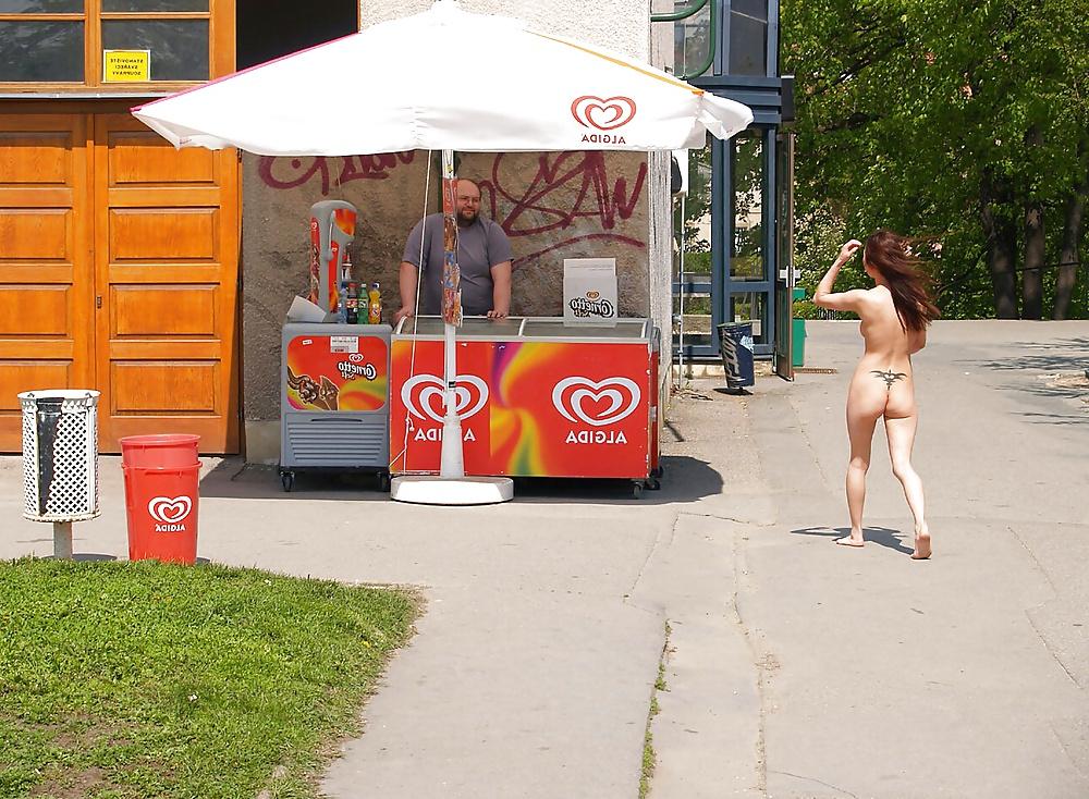 23P Wife naked and barefoot in the street