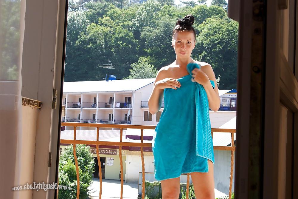 6P Flashing on  hotel balcony