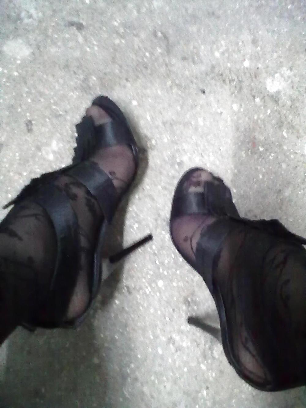 25P My heels and stocking