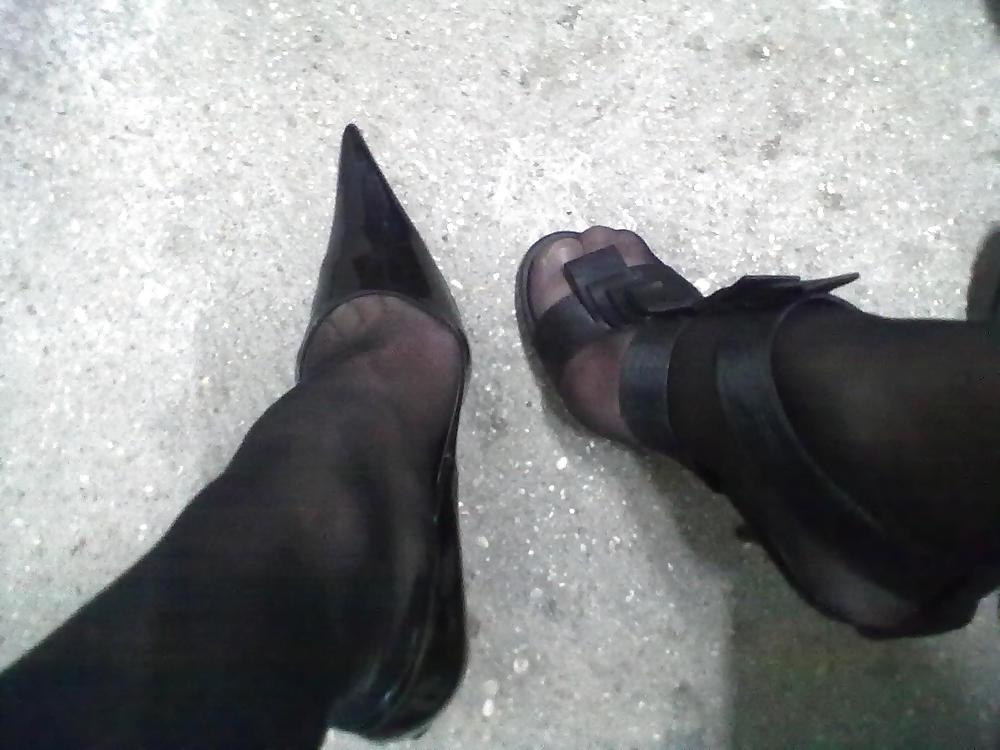 25P My heels and stocking