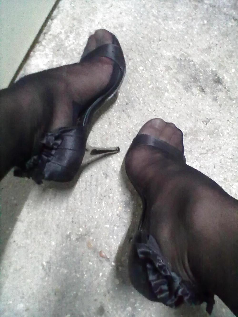 25P My heels and stocking