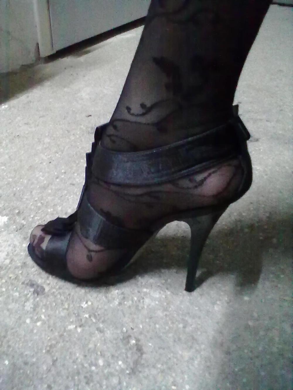25P My heels and stocking