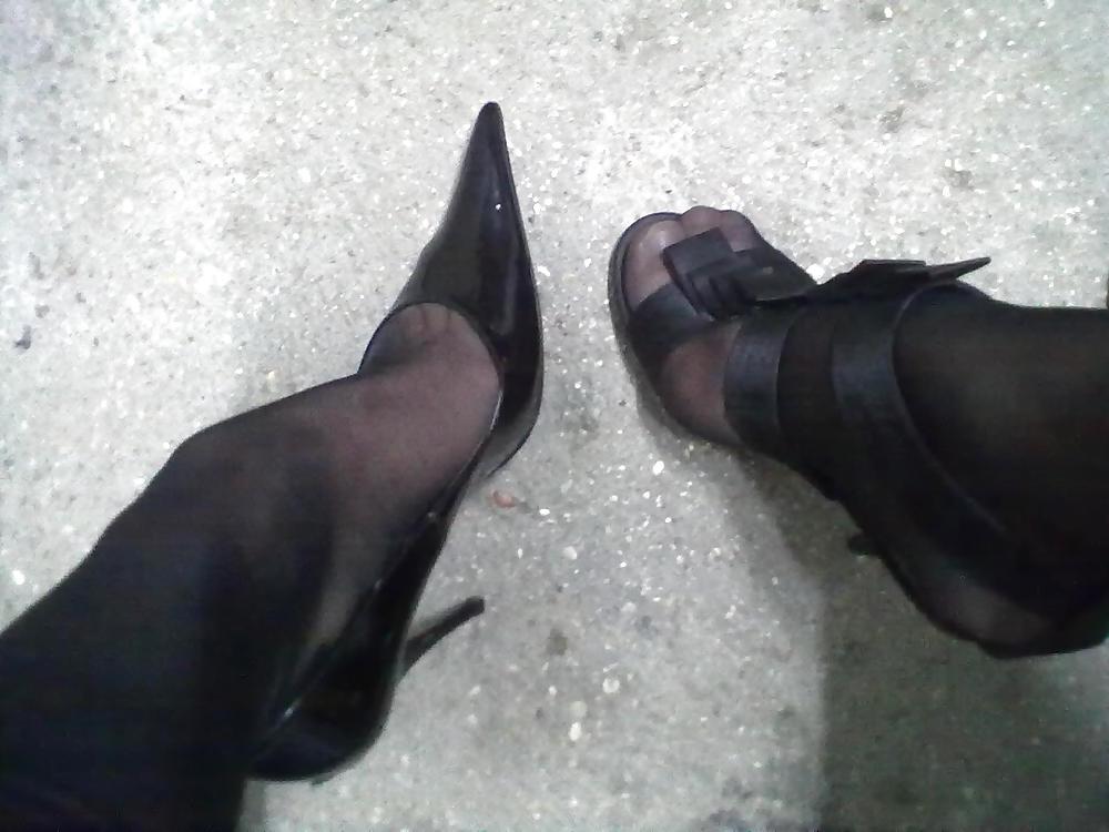 25P My heels and stocking