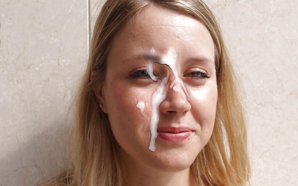 25P Eyes Open Facial Cumshot With Cum in eye