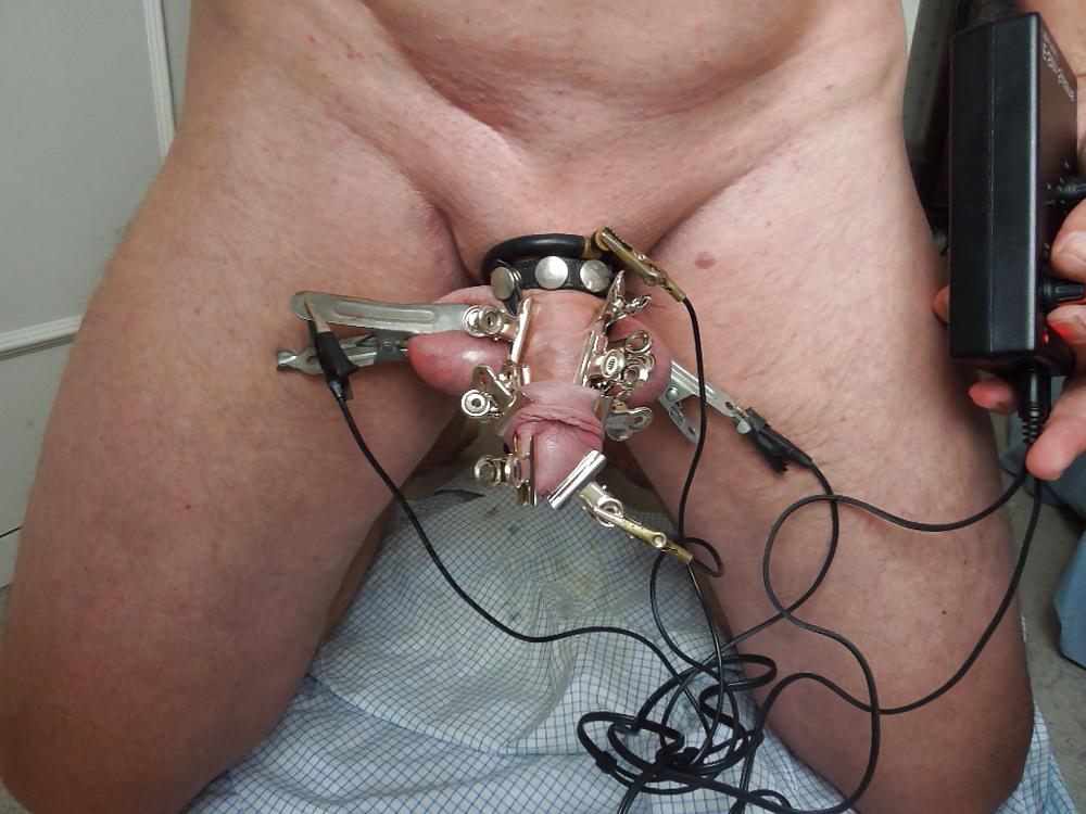 13P Extreme elec cock ball torture croc clips