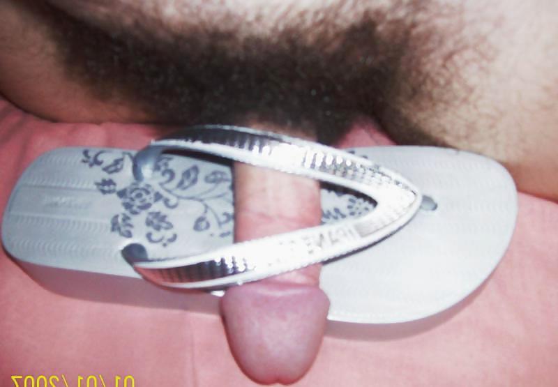 25P Masturbation and cum my flip flops
