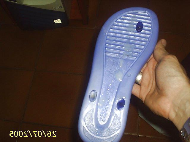25P Masturbation and cum my flip flops