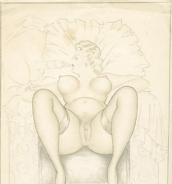 25P Erotic Vintage drawings