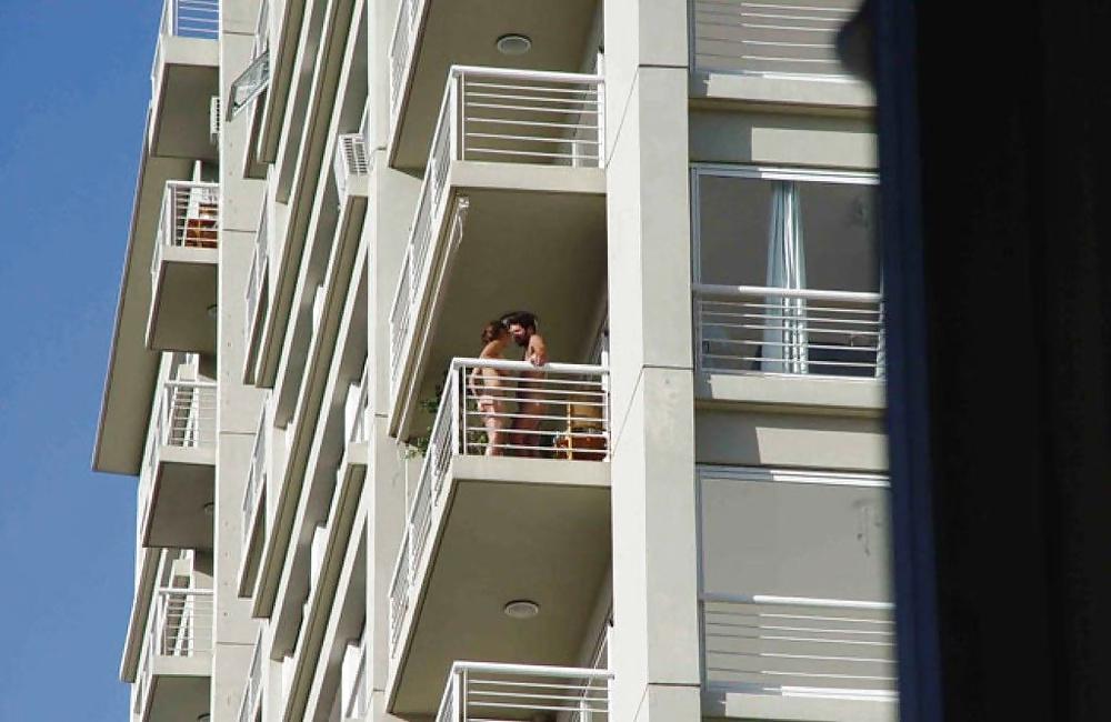 5P Fun on the balcony