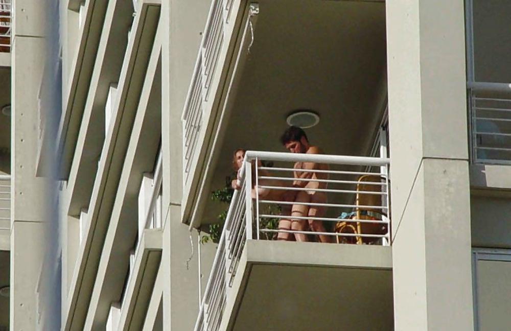 5P Fun on the balcony