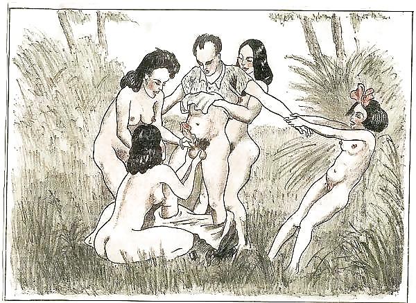 25P Vintage erotische Zeichnungen 22
