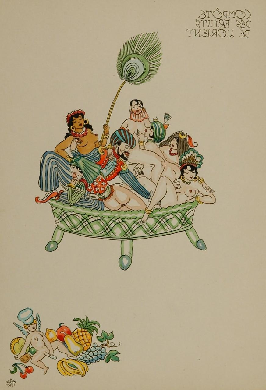 25P Vintage erotische Zeichnungen 22