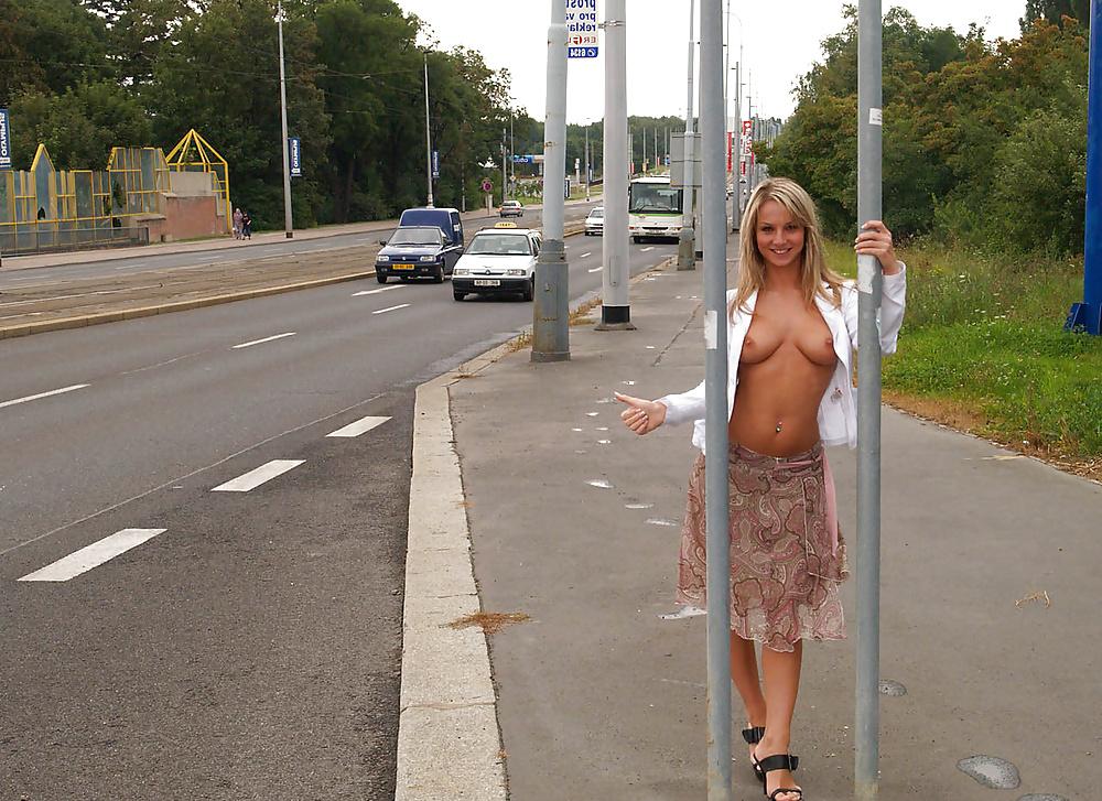17P Blondes Naked in street