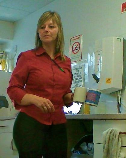 12P Milf blonde co worker with big ass in tight trousers & jeans