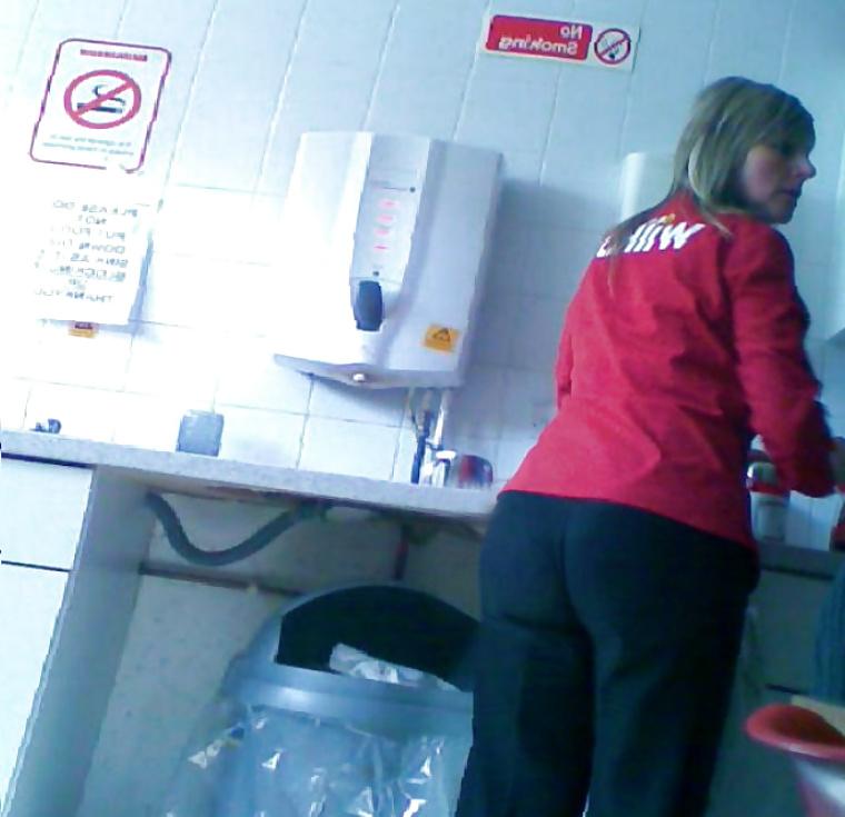 12P Milf blonde co worker with big ass in tight trousers & jeans