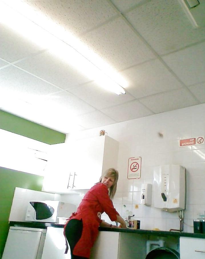 12P Milf blonde co worker with big ass in tight trousers & jeans