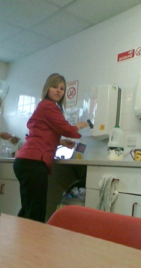 12P Milf blonde co worker with big ass in tight trousers & jeans