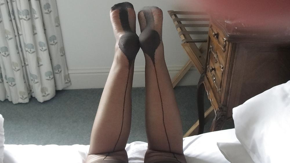 12P Stockings hairy pussy and legs