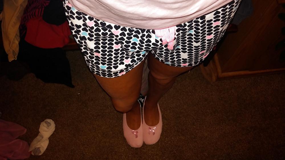 25P Crossdresser in pink with hard cock