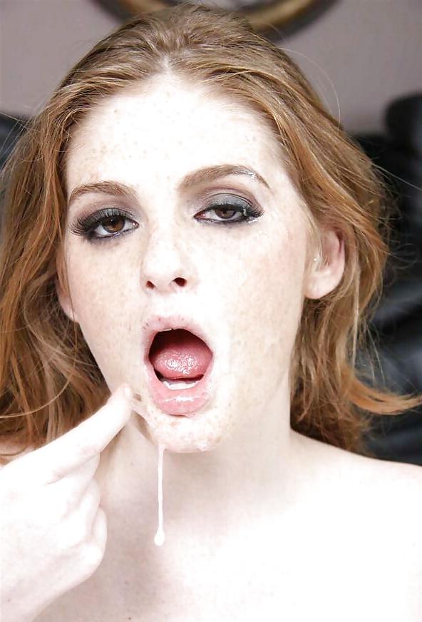 25P Redhead facials and cum splat