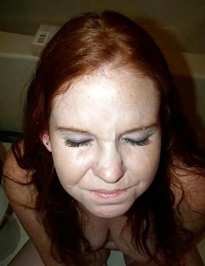 25P Redhead facials and cum splat