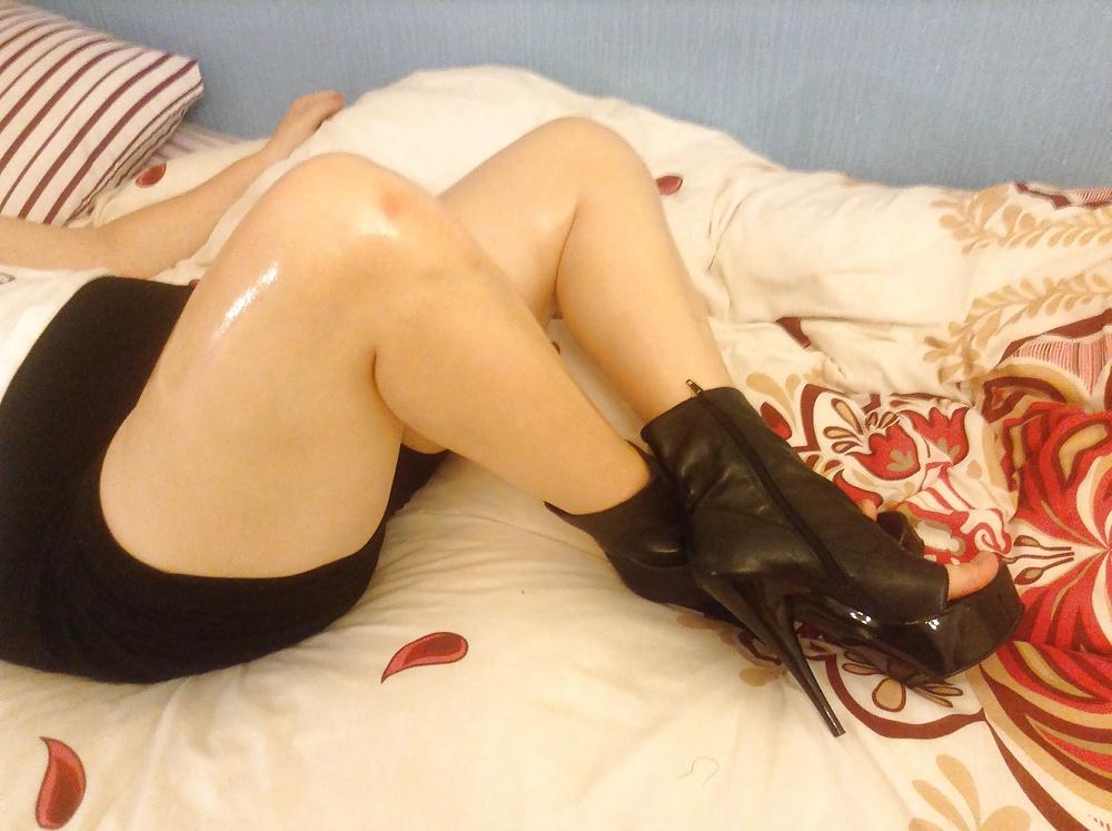 8P Open toe boots, with oil