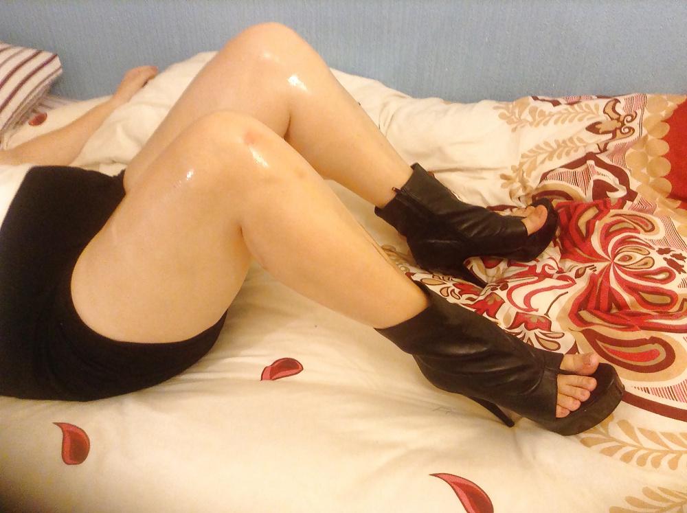 8P Open toe boots, with oil