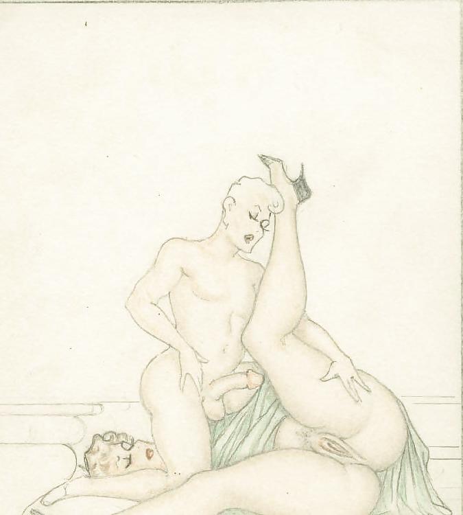 25P Vintage Erotic Drawings 23