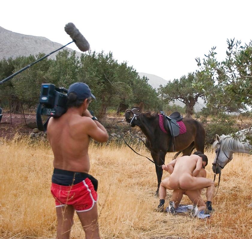 18P Behind scenes French porn outdoor. Backstage.