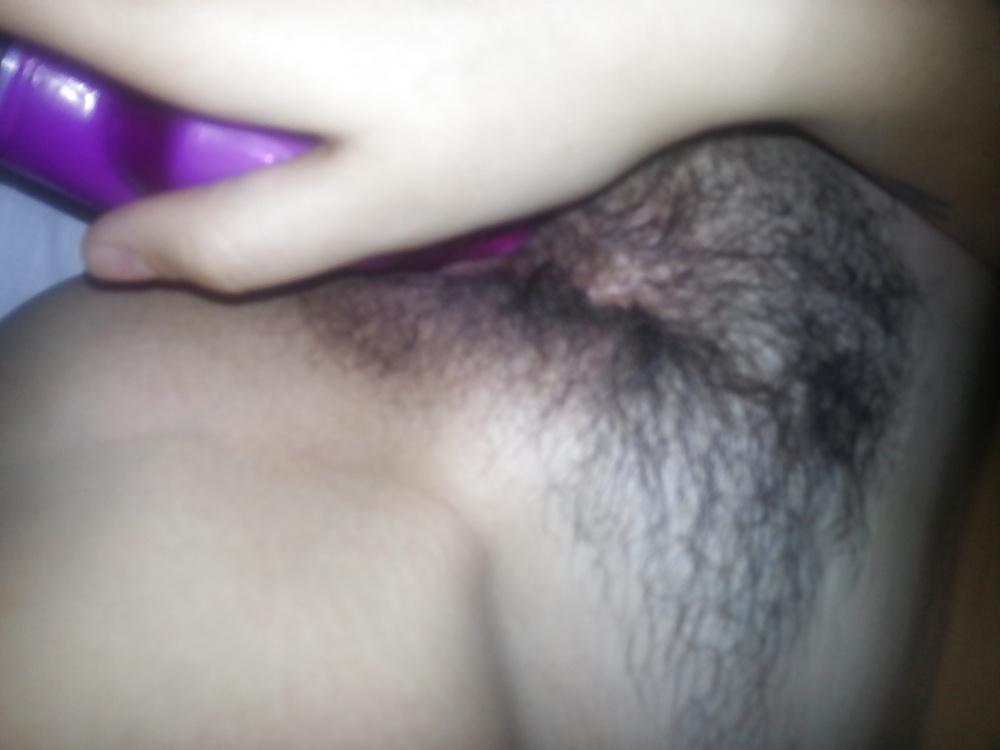 25P HAIRY YOUNG SLUT EX, WET PUSSY WITH DILDO AND CUM, TITS