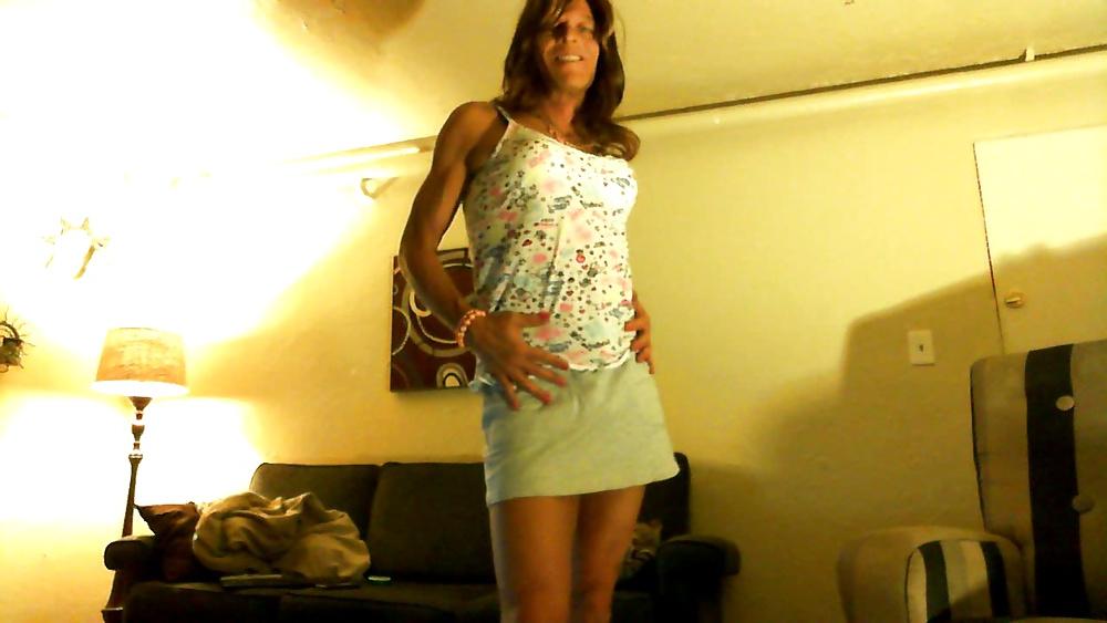 16P Cute crossdresser showing off her tan